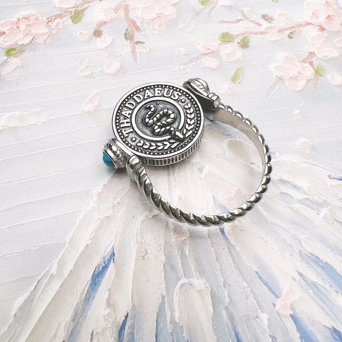 925 Sterling Silver Abalone Shell Ring Rotatable Europe Style