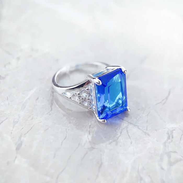 925 Sterling Silver Timeless Elegance Cocktail Ring Pure Fine Jewelry For Women Classic