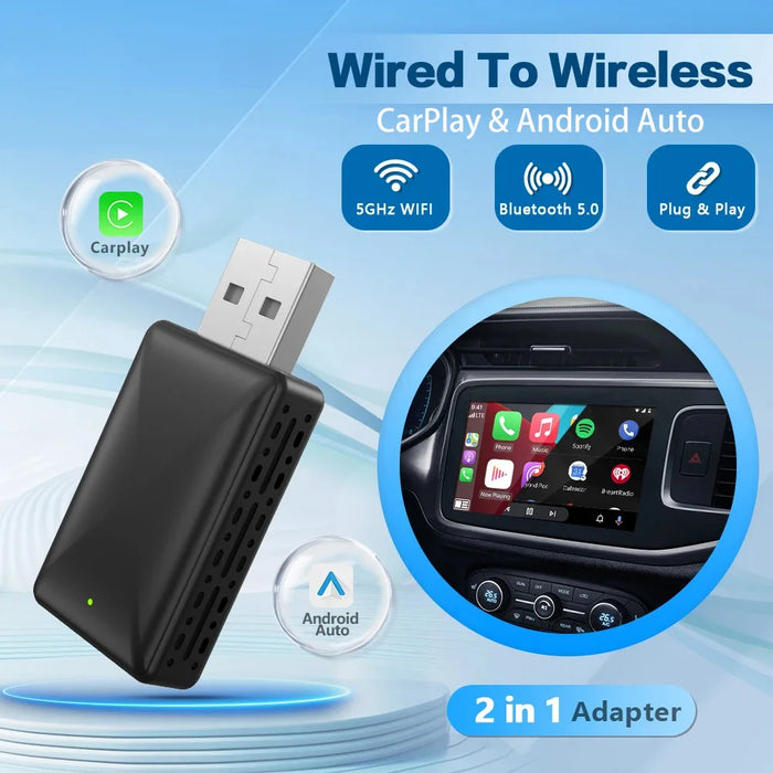 Wireless Carplay Adapter For Oem Wired Carplay - Fast Plug And Play Bluetooth Dongle For Mini Cars