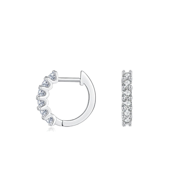 925 Sterling Silver Sparkling D Colour Moissanite Hoop Earrings For Women
