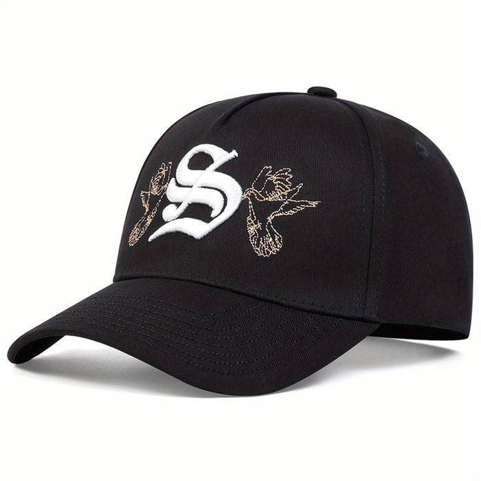 Embroidered S Letter Snapback Baseball Cap Unisex Outdoor Adjustable Hat