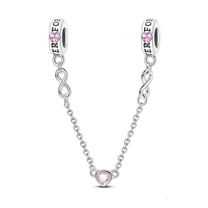 925 Sterling Silver Love Safety Beads Fits Bracelets & Necklaces Women Diy Gift