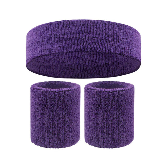 3 Piece Sports Headband & Wristband Set For Men & Women
