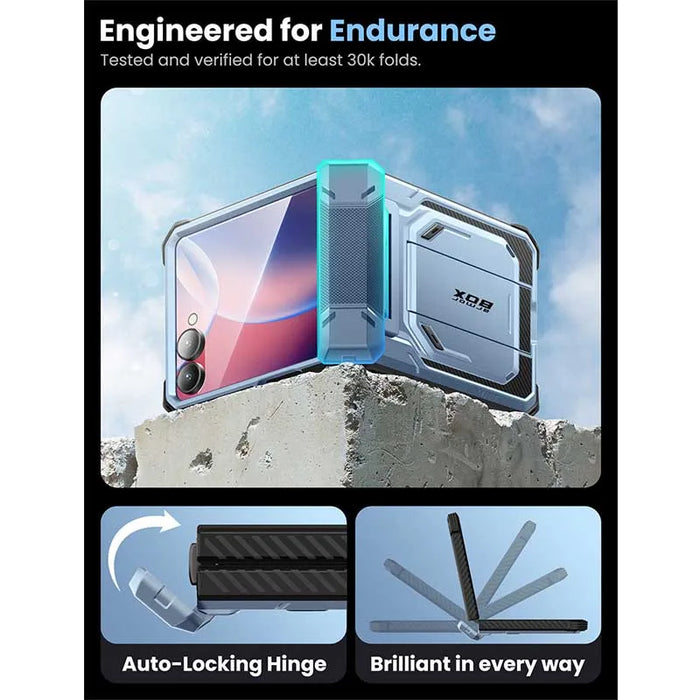 For Samsung Galaxy Z Flip 7 Armorbox Full-Body Military Protection Phone Case With Tempered Glass Screen Protector