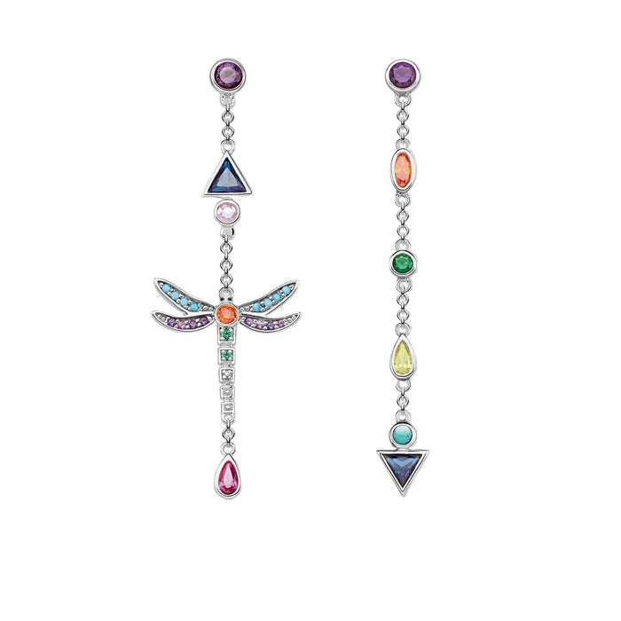 925 Sterling Silver Dragonfly Earrings Fine Jewelry For Women Play Of Colours Europe Lightness
