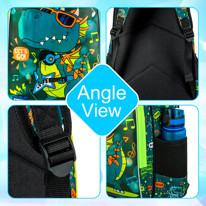 16 Inch Dino Backpack Set For Boys School Ready