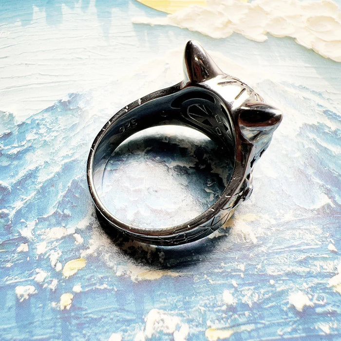 925 Sterling Silver Boho Magic Cat Ring For Women