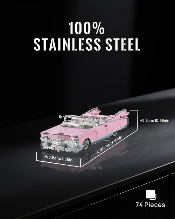 Classic Pink Cabriolet Fridge Magnet 3D Metal Kit