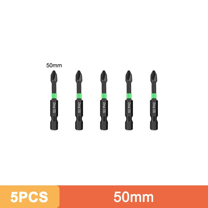Ph2 Magnetic Cross Impact Screwdriver Bit Set High Hardness Non Slip