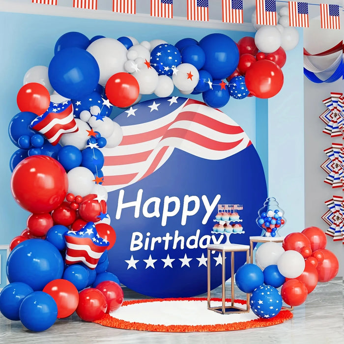 118 Pieces Blue Red White Patriotic Balloon Arch Kit Which Can Be Used For Independence Day Celebration Birthday Party Etc