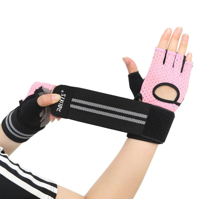 Anti Slip Fitness Gloves With Wrist Wrap Men & Women