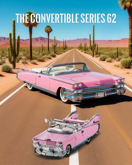 Classic Pink Cabriolet Fridge Magnet 3D Metal Kit