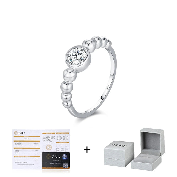 925 Sterling Silver 0.5Ct Vvs1 Moissanite Stackable Ring For Women