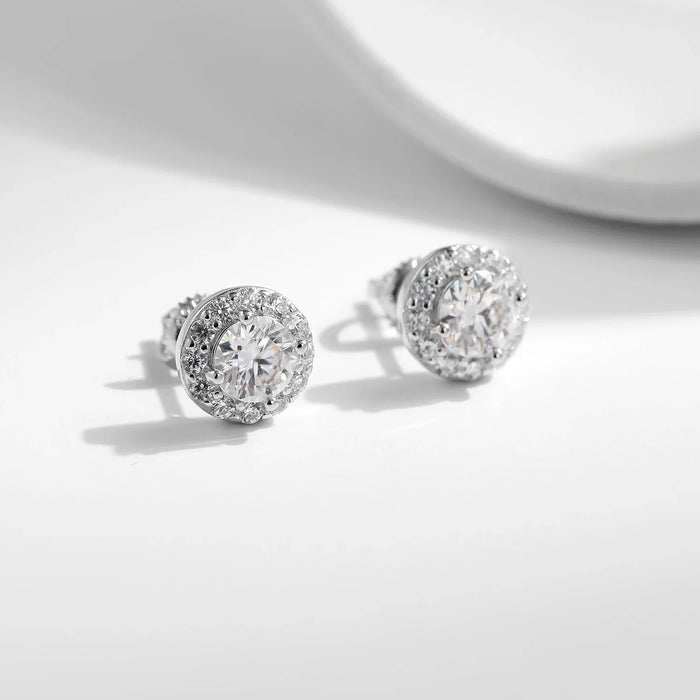 925 Sterling Silver 1.00Ct Moissanite Studs D Colour