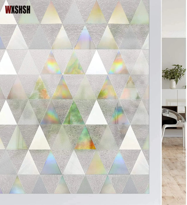 3D Laser Window Film For Glass - Static Cling Triangle Pattern