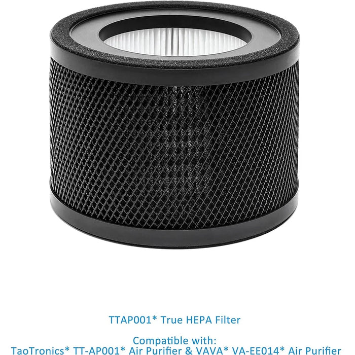 2 Pieces Tt-Ap001 Hepa Filter Compatible With Taotronics Tt-Ap001 Air Purifier H13 True Hepa Filter Activated Carbon Filter