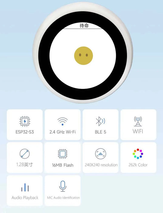 Esp32-S3-1.28Inch-Ai Deepseek Xiaozhi Ai Voice Chat Robot 1.28 Inch Lcd N16R8 Development Board Astronaut Clock Desktop Ornament