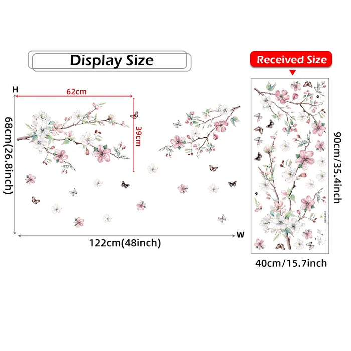 Floral Butterfly Wall Decals For Room Decor