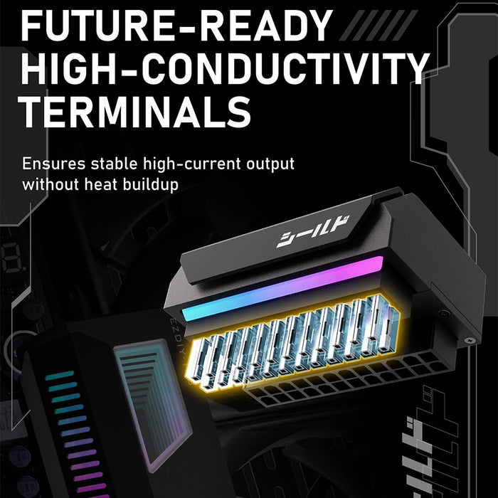 Atx 24 Pin To 90 / 180 Degree Power Plug Adapter Argb Light Mainboard Motherboard Power Supply Cable Modular For Motherboard Pc