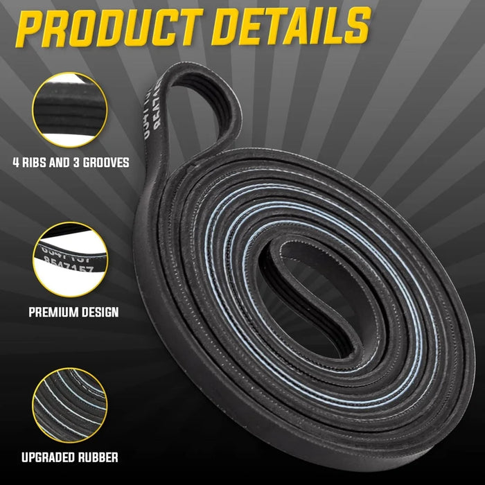 8547157 Dryer Drum Belt 95.2In Replacement Part Compatible With Whirlpool & Kenmore Dryers Wp8547157 Ap6013152