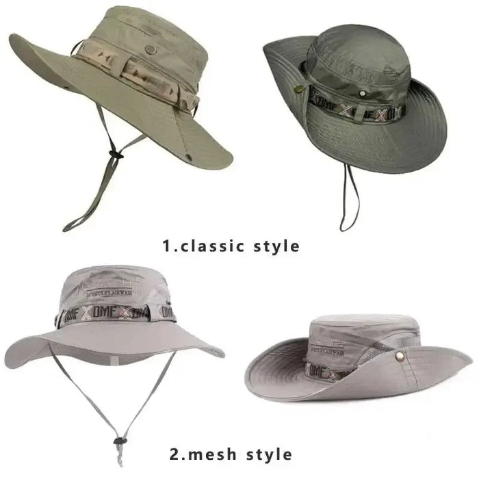 Uv Protection Wide Brim Bucket Hat For Men