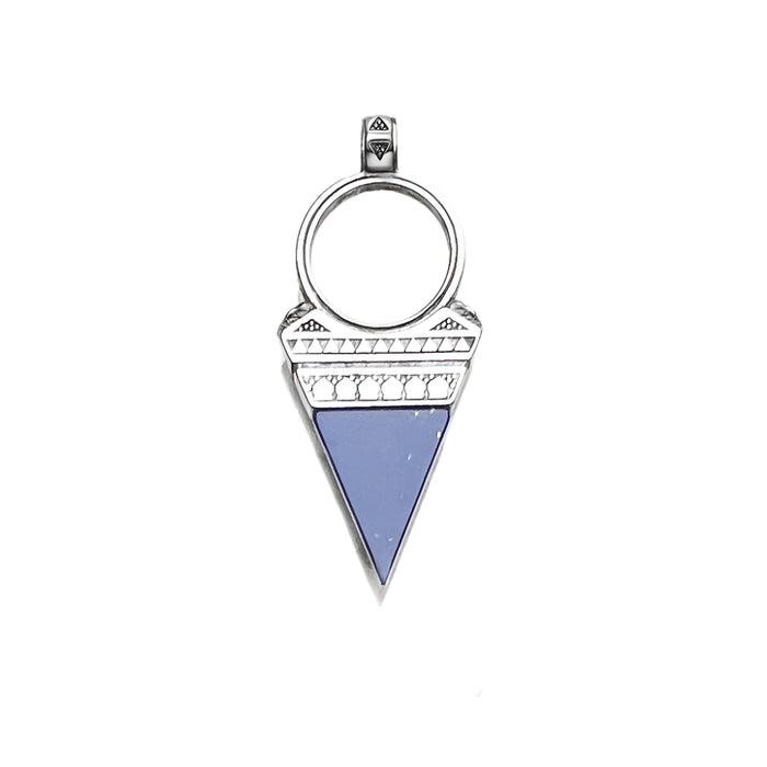 925 Sterling Silver Blue Triangle Pendant Mysticism Gift For Women & Men
