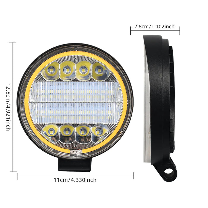 4 72W Led Work Light Combo Spot Flood 6000K Off Road Driving Amber Fog Lamp