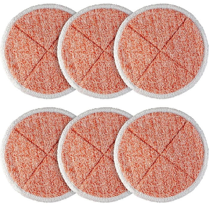 6 Pack 2124 2039A 2307 23157 20391 20399 Mop Pads Heavy Scrub Compatible With Bissell Spinwave Hard Mop Cleaners Orange