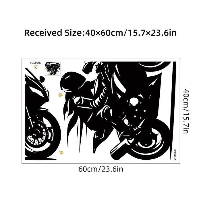 Motorcycle Rider Silhouette Wall Stickers For Room Decor
