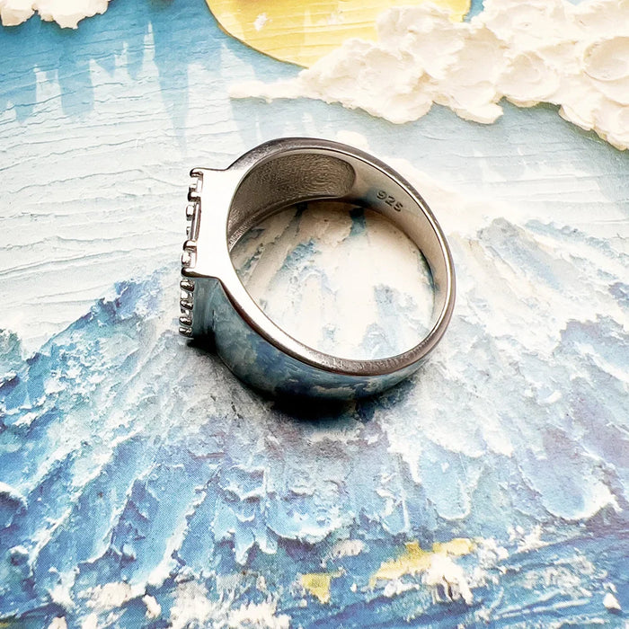 925 Sterling Silver Princess Cut Cocktail Ring For Women