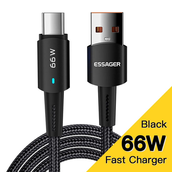 6A Usb Type C Cable Pd 66W Super Flash Charging For Xiaomi 14 13 Redmi Note Oneplus Honor Huawei Mate 40 50 60 P50 P60