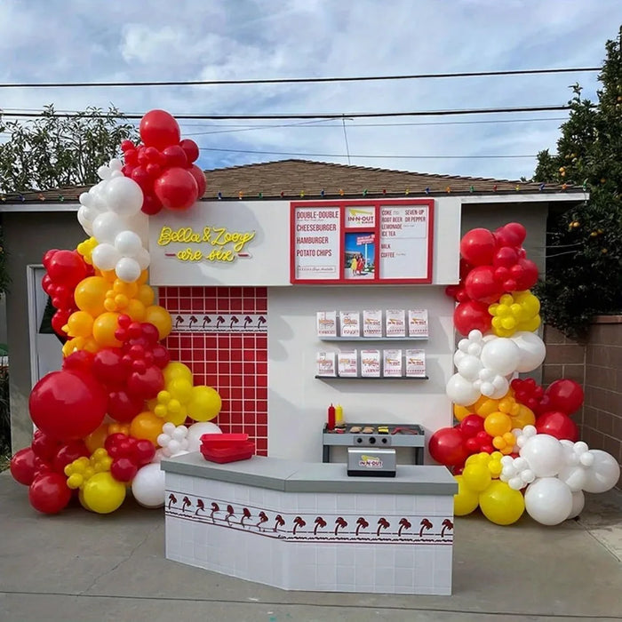 127Pcs Firefighter Birthday Theme Balloon Arch Set Suitable For Birthday Single Party Indoor And Outdoor Event Decoration