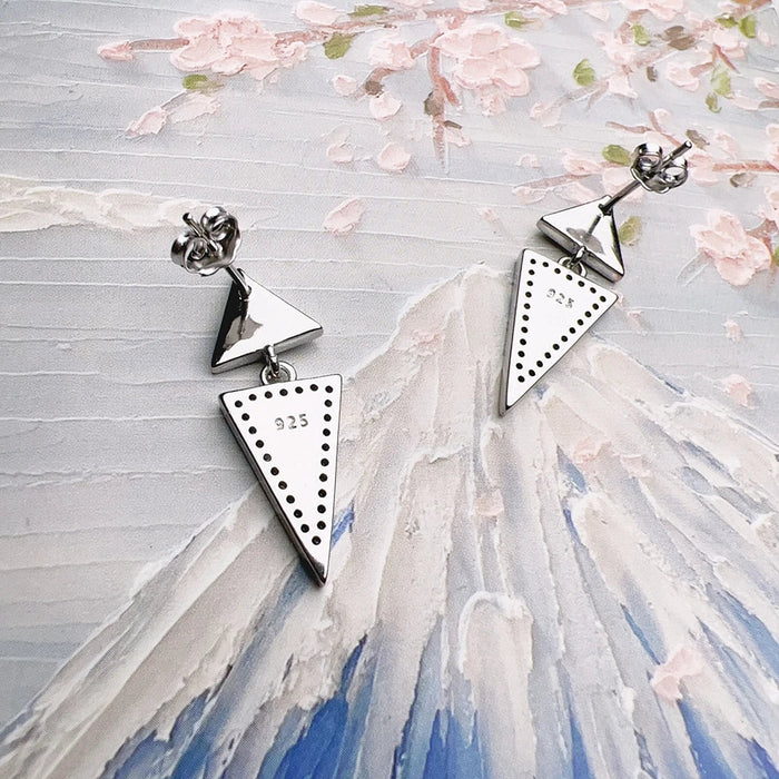 925 Sterling Silver Geometric Ear Studs For Women Winter Gift