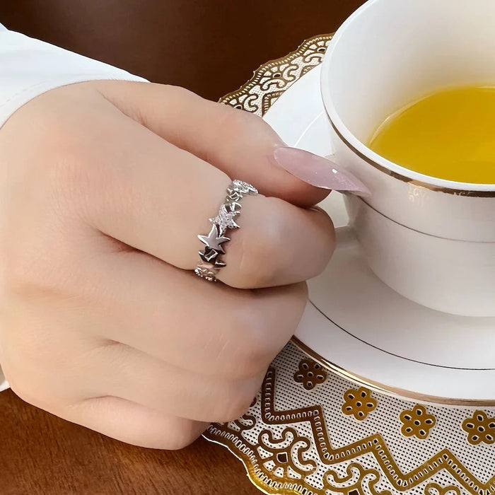 925 Sterling Silver Ocean Spirit Starfish Ring For Women