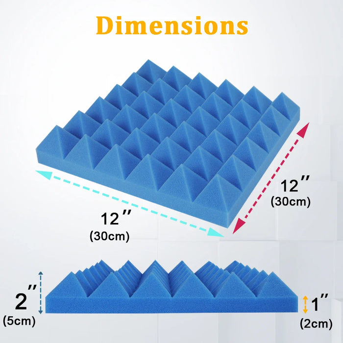 12 Pack Acoustic Foam Panels Soundproofing & Insulation For Music Rooms