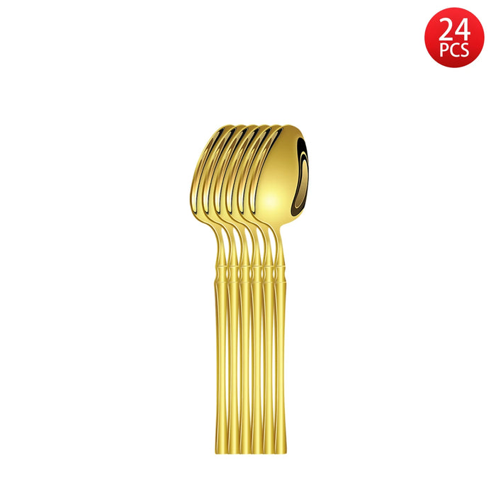 5 / 6 / 20 / 30 Piece Gold Stainless Steel Cutlery Set Knife Fork Spoon