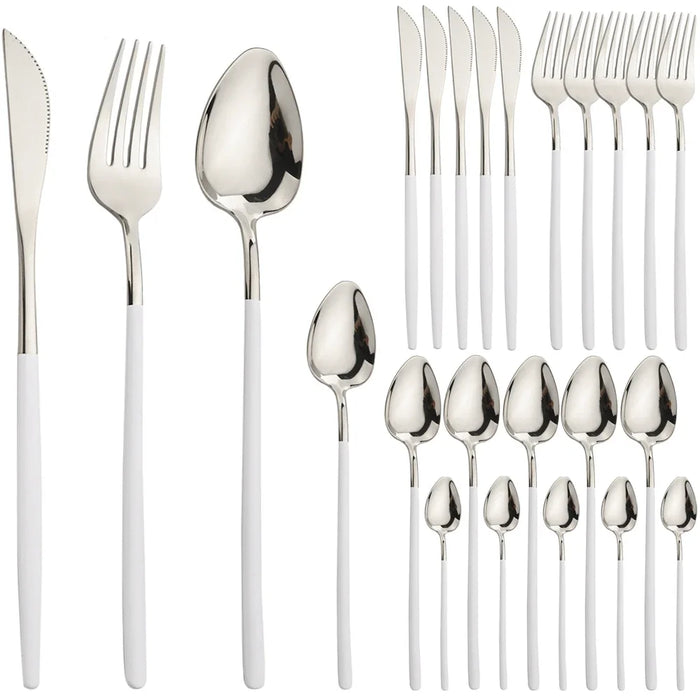24 Piece Stainless Steel Cutlery Set For Kitchen Dining