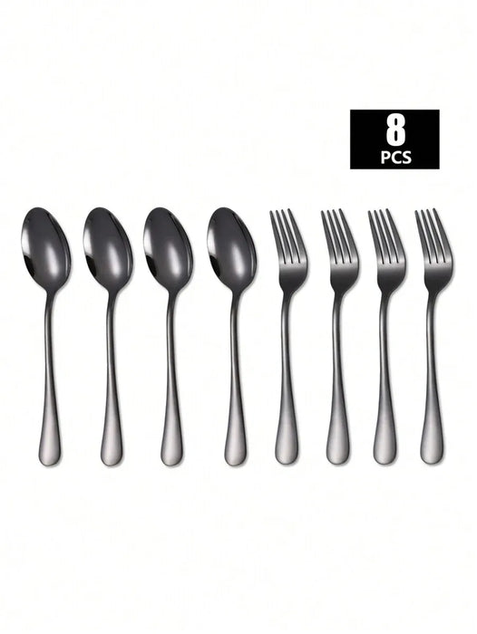 2 / 8 / 12 / 24 Piece Stainless Steel Fork & Spoon Set For Home Restaurant Wedding Party Kitchen