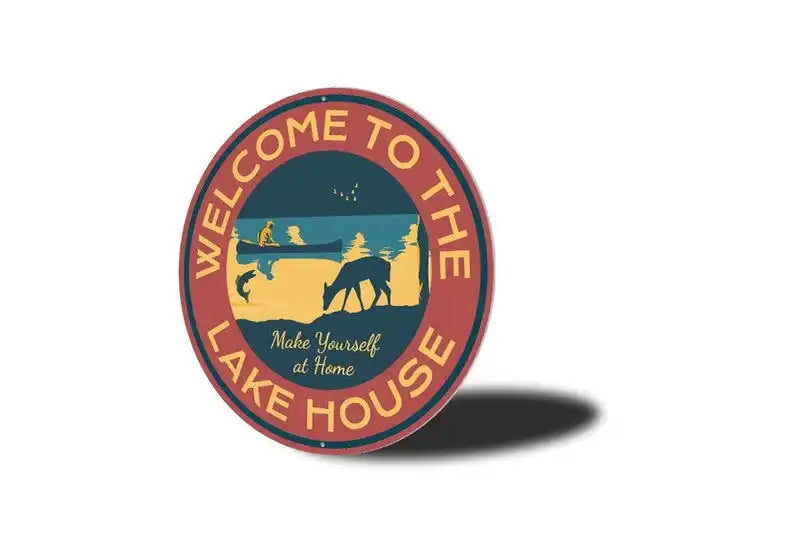 Welcome To Lake Lovers Sign Metal Decor