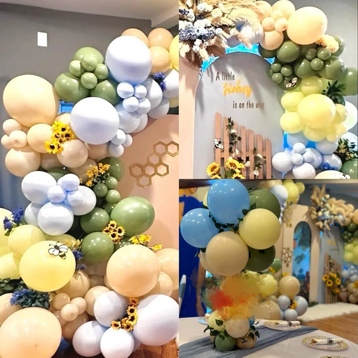 Rainbow Coloured Balloon Arch For Candy Sweet Birthday Party Decorations Donut Grow Ice Cream Birthday Party Decorations