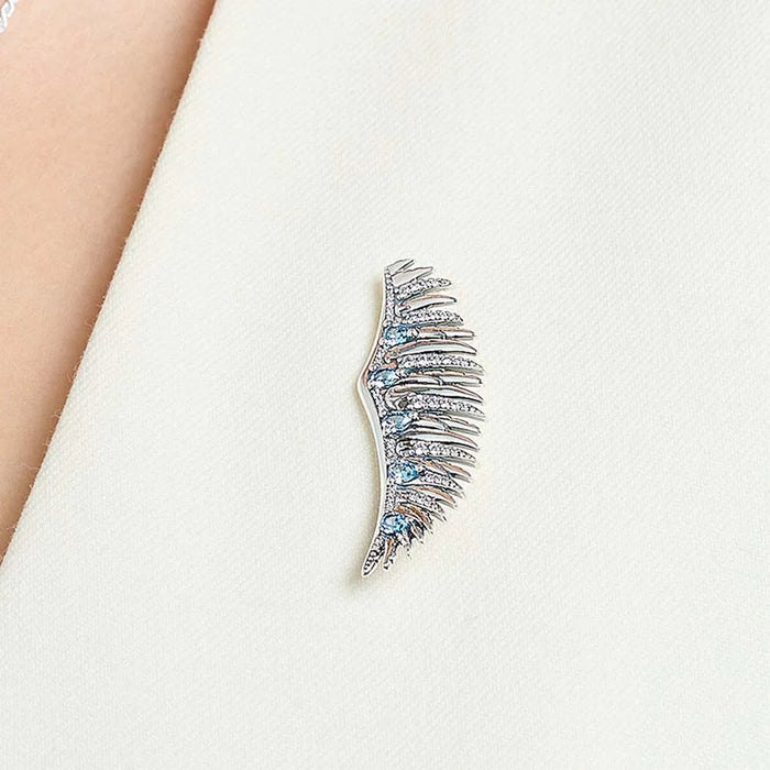 925 Sterling Silver Blue Phoenix Wing Brooch Trendy Gift For Women