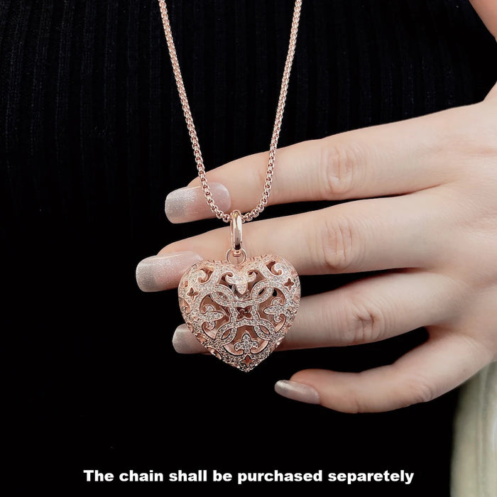 925 Sterling Silver Love Heart Locket Pendant Fashion Jewelry For Women