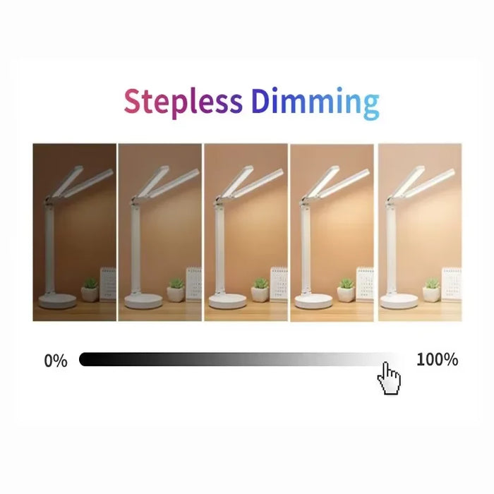 Rechargeable Led Desk Lamp With Dimmable Clock