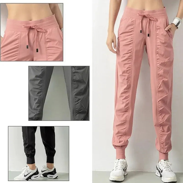 Quick Dry Drawstring Joggers for Women 2 Pockets