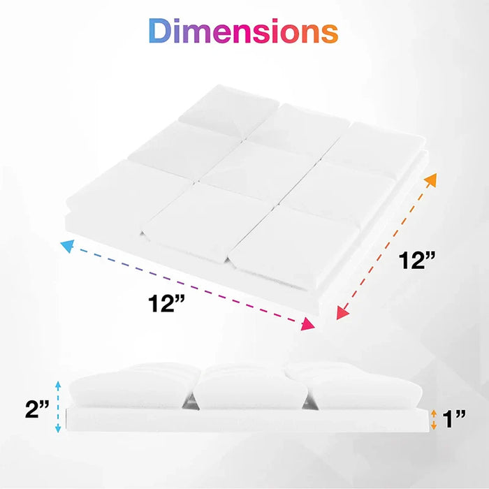 6 / 12 / 24 Pieces Studio Acoustic Foam Panels High Density Soundproofing For Ktv Rooms