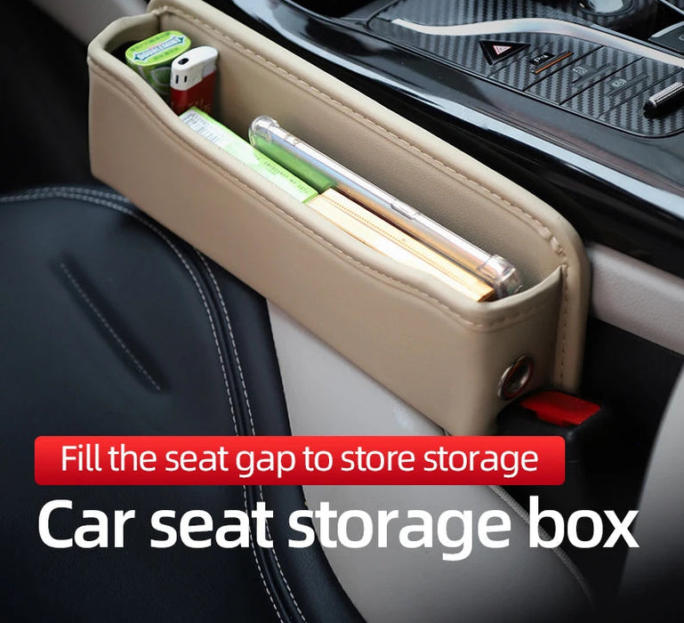 Car Seat Gap Organizer Pu Leather Storage Pocket For Keys Wallet Cup Phone Fits Most Vehicles