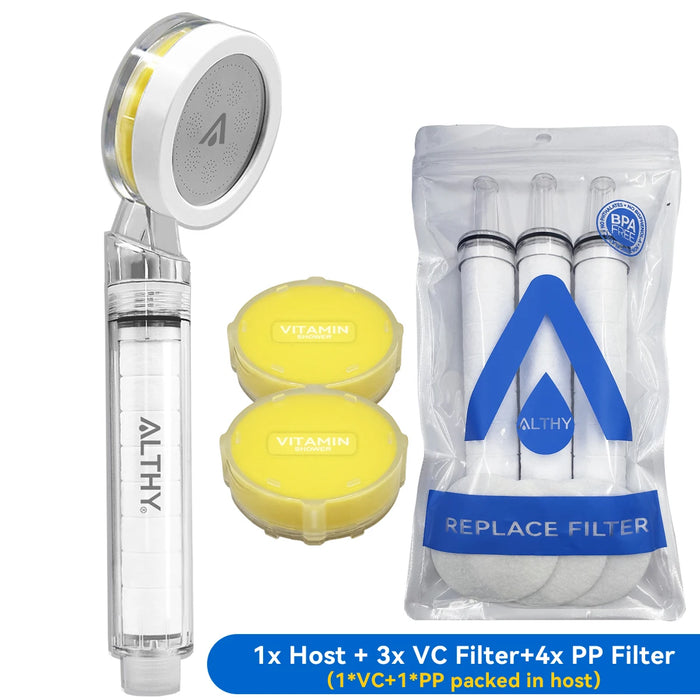 High Pressure Vitamin C Shower Head Filter - Softens Water Moisturizes Skin Reduces Hair Loss