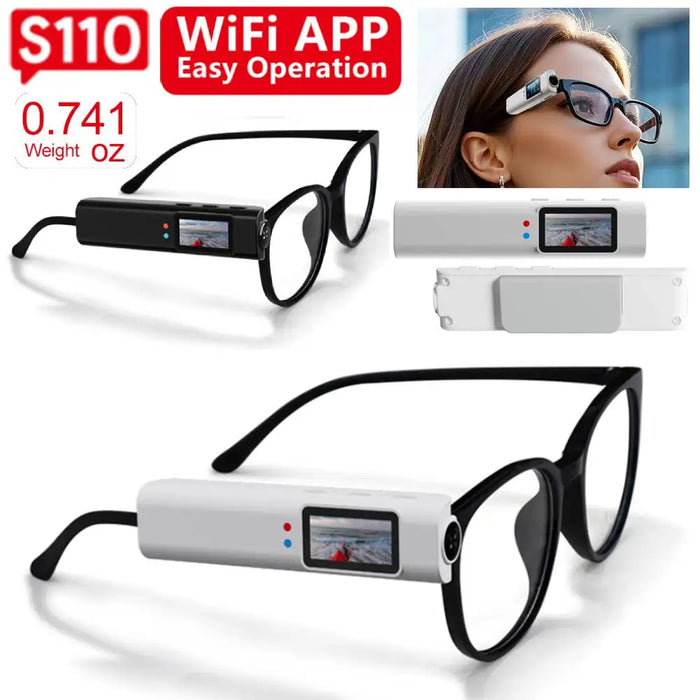 S110 2.7K Glasses Camera 1080P Mini Digital Camera Motorcycle Action Cam Recording Sport On Glass Consumer For Driving Hiking