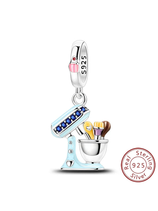 925 Sterling Silver Player Pendant For Women Diy Gift