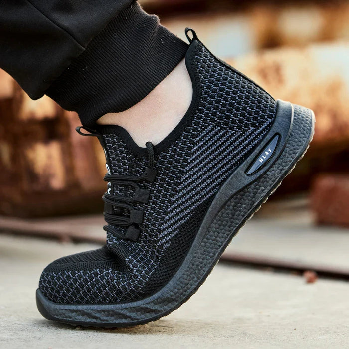 Mens Breathable Work Boots - Puncture & Smash Resistant Safety Protective Shoes